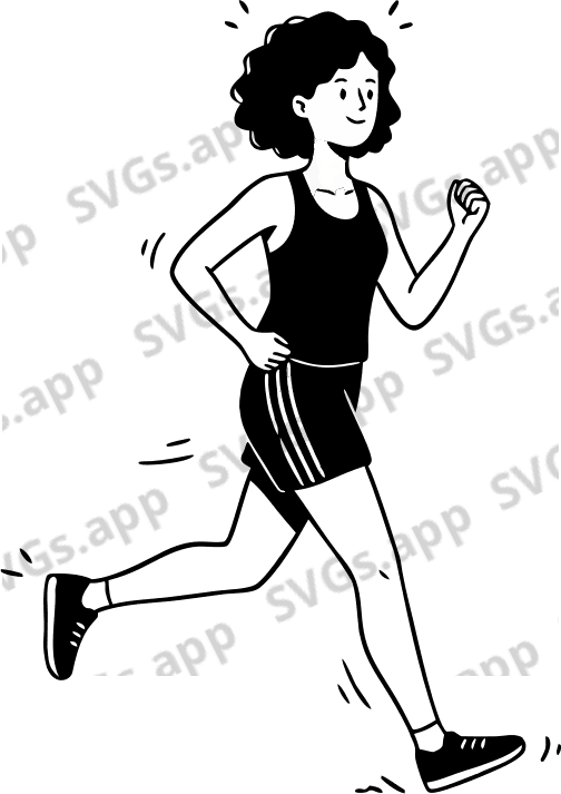 A woman jogging - Free AI SVG Vector Illustration