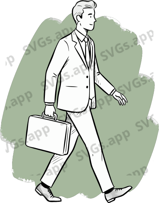 A guy carrying a briefcase and walking. - Free AI SVG Vector Illustration