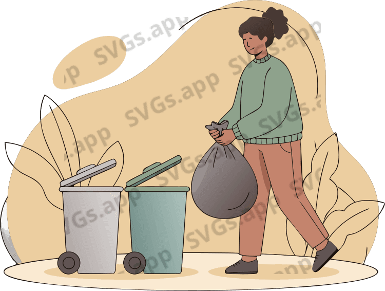 A person taking out the trash.
- Free AI SVG Vector Illustration
