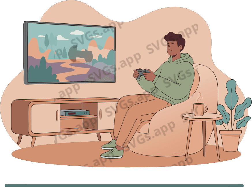 A person playing a video game.
- Free AI SVG Vector Illustration