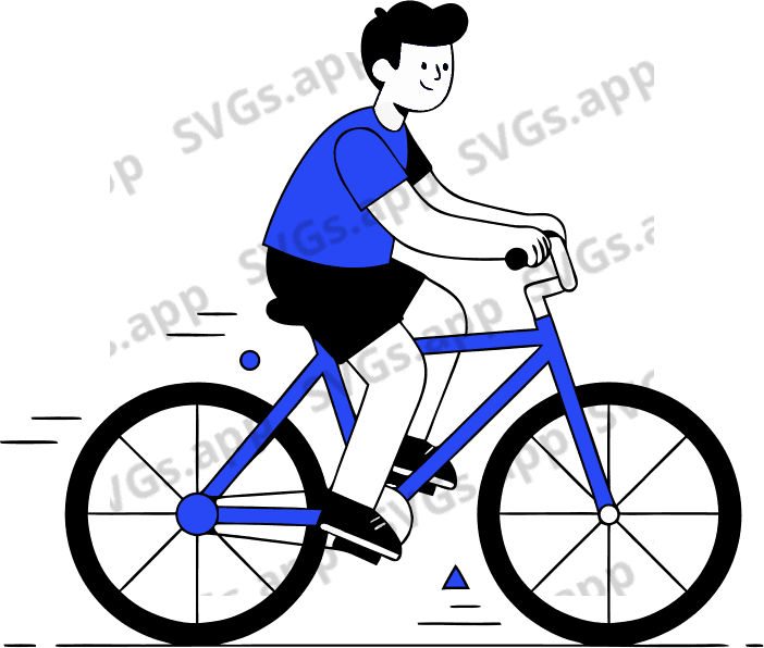 a boy riding bicycle - Free AI SVG Vector Illustration