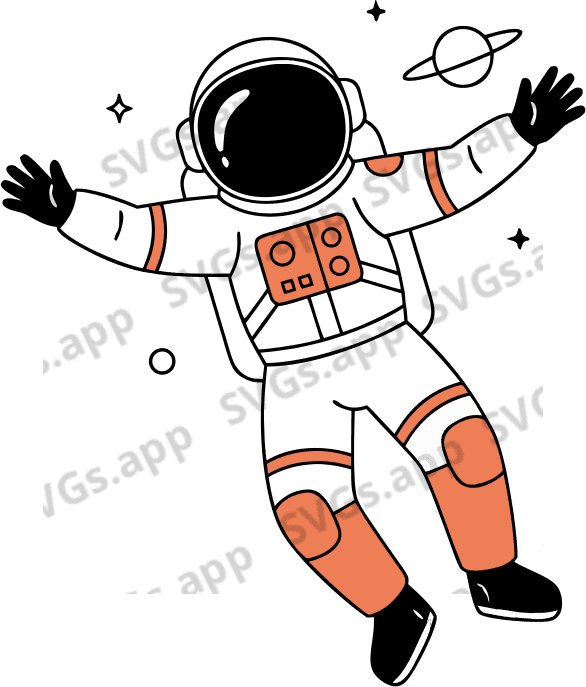 Make an astronaut with BLACK FACE helmet - Free AI SVG Vector Illustration