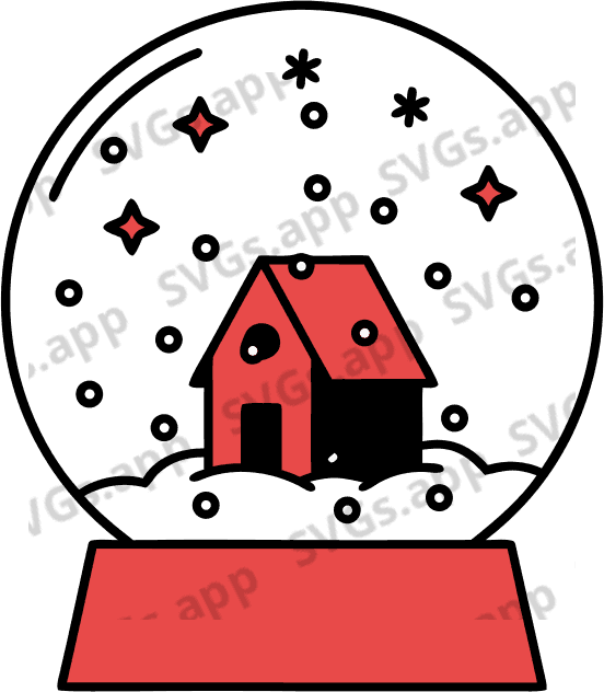 Snow globe with a tiny house - Free AI SVG Vector Illustration
