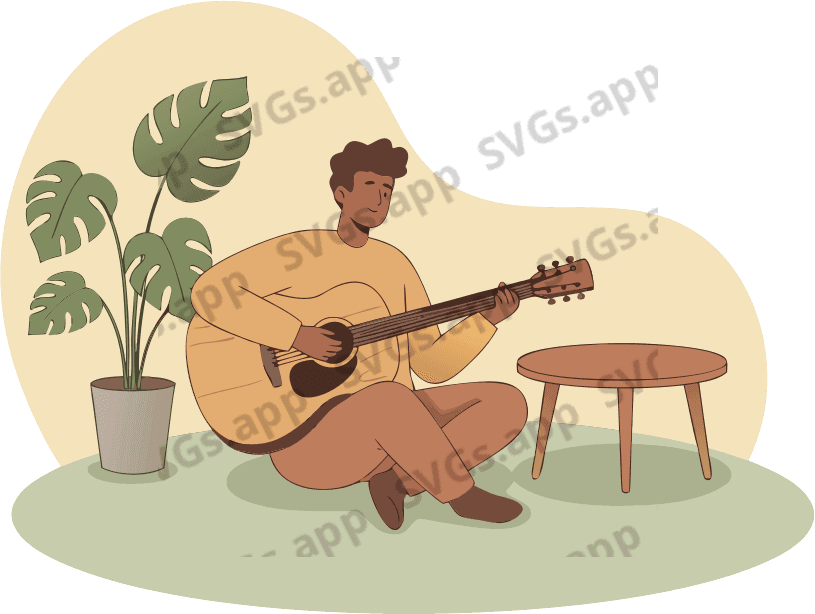 a man play guitar - Free AI SVG Vector Illustration