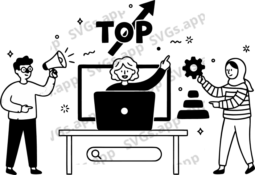 How can you get a website to the TOP? - Free AI SVG Vector Illustration