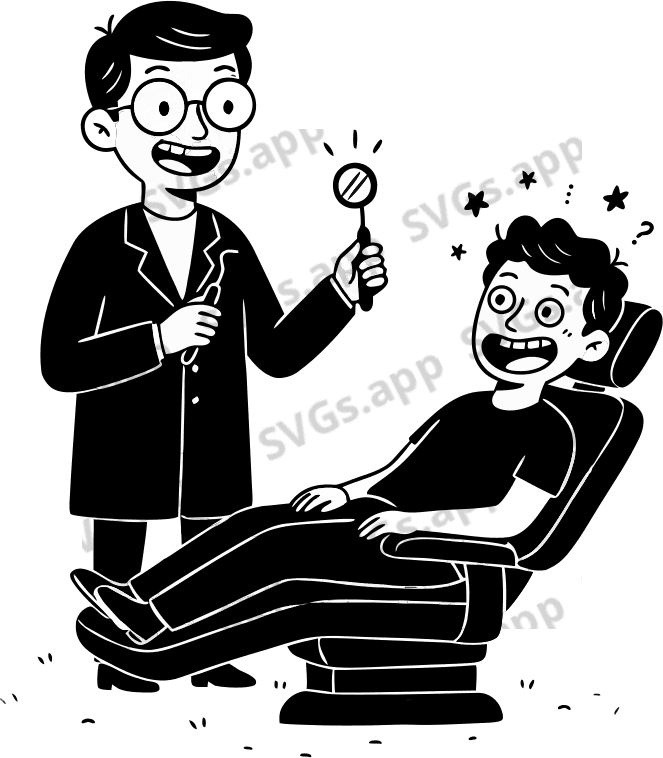 funny dentist doctor - Free AI SVG Vector Illustration