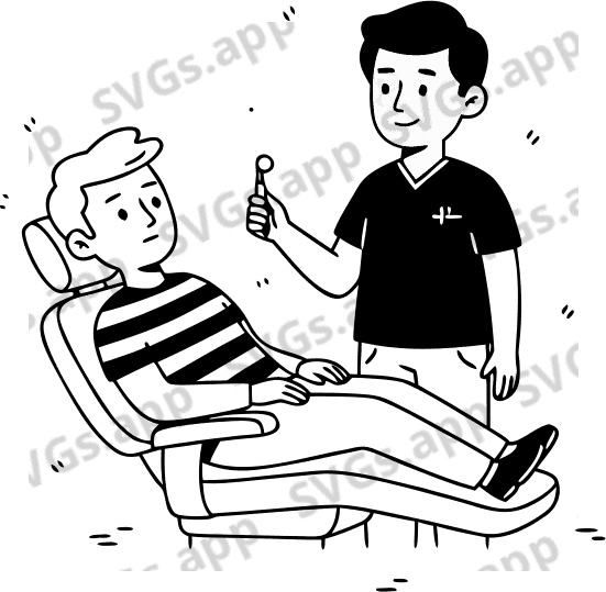 imi place ideea din imagine, insa nu-mi place fata nici la pacient si nici la medic, schimba fata medicului si hainele, fata baiatukui schimba, in Notion Style - Free AI SVG Vector Illustration