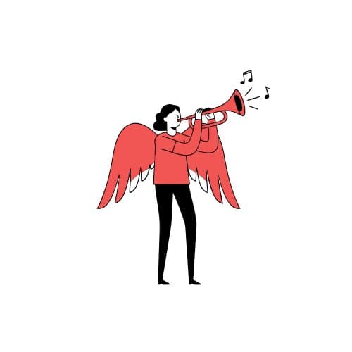 Angel playing a trumpet