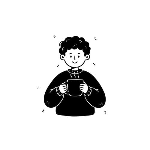 Boy drinking hot cocoa