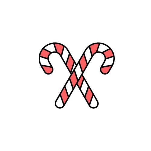 Candy cane crossed pair