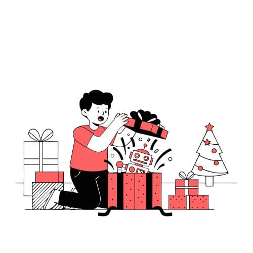 Child opening a gift