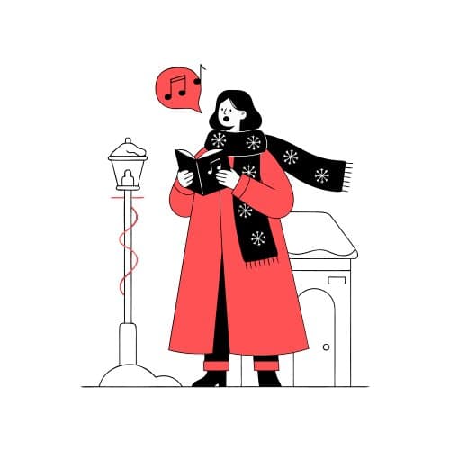 Christmas caroler singing