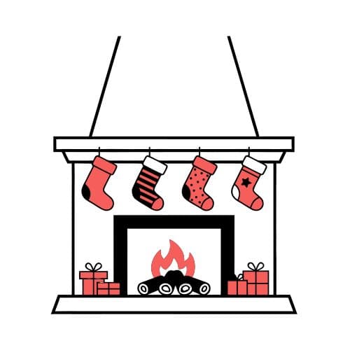 Christmas fireplace socks