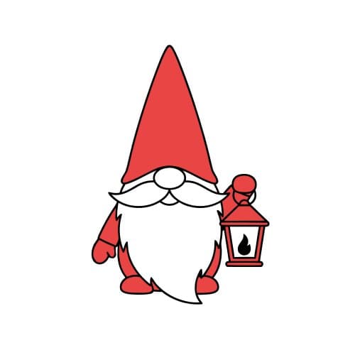 Christmas gnome holding a lant