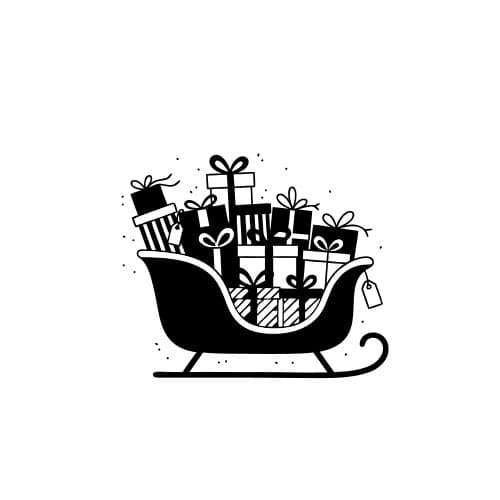 Christmas sleigh filled with p