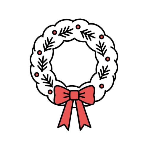 Christmas wreath with ribbon