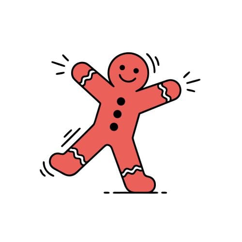 Gingerbread man dancing