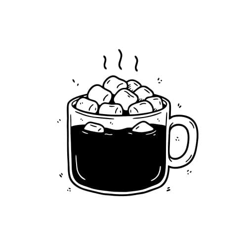 Hot chocolate mug with marshma