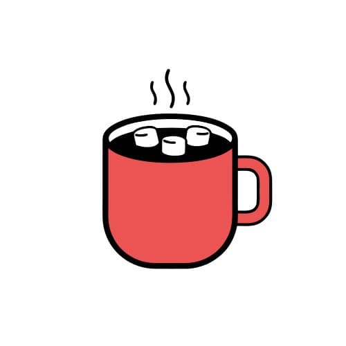 Hot cocoa mug with marshmallow