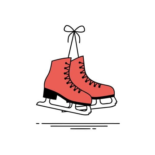 Ice skates hanging