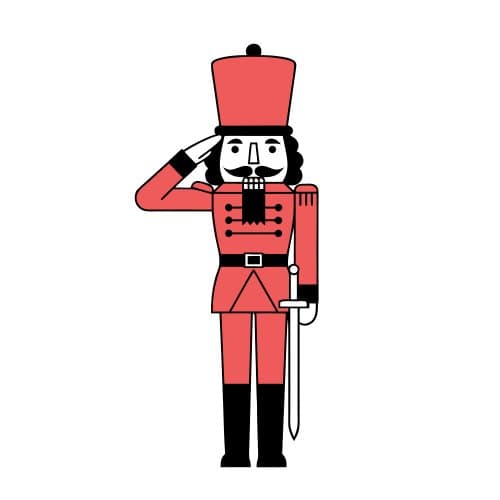 Nutcracker soldier saluting