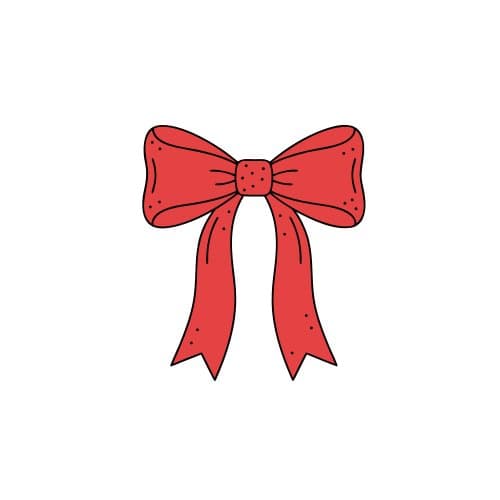 Red ribbon bow