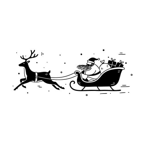 Reindeer pulling santa s sleig
