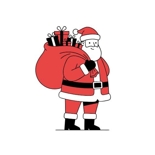 Santa claus carrying a big sac