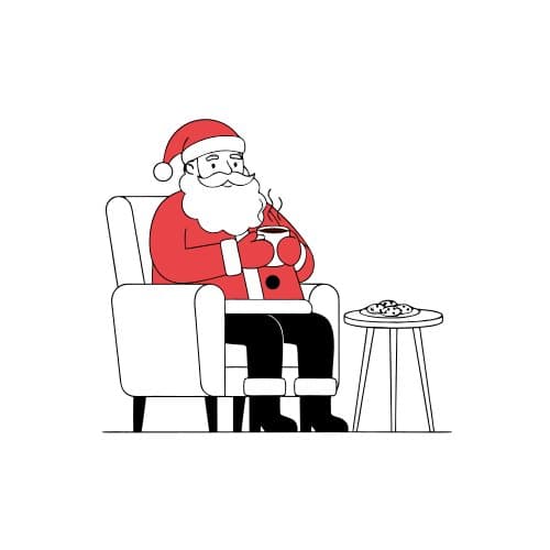 Santa drinking hot cocoa
