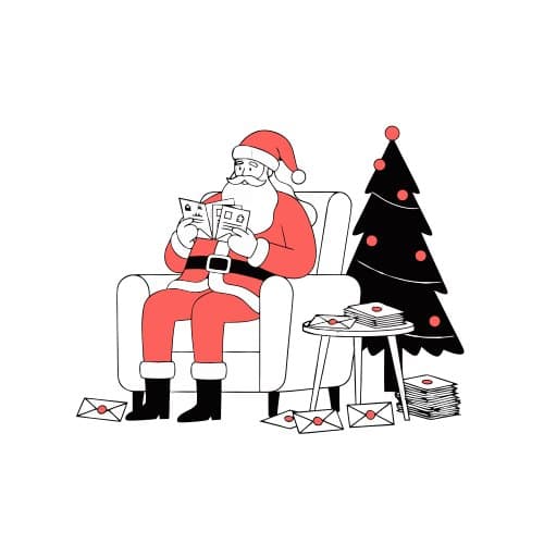 Santa reading children s lette