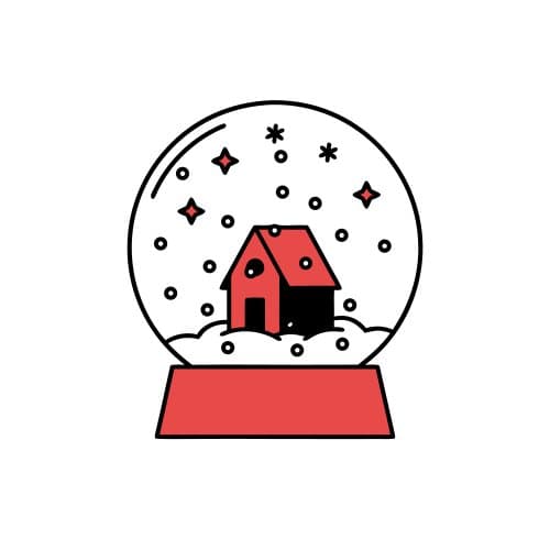 Snow globe with a tiny house