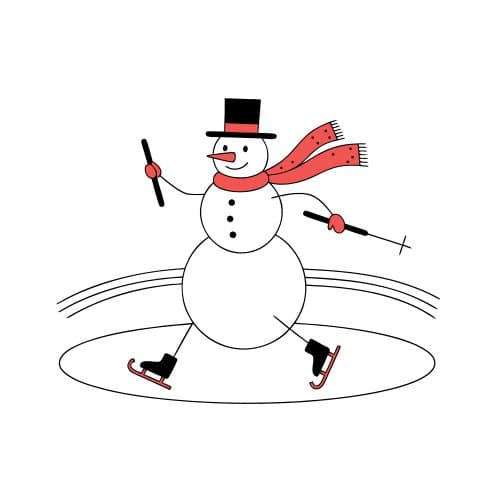 Snowman ice skating